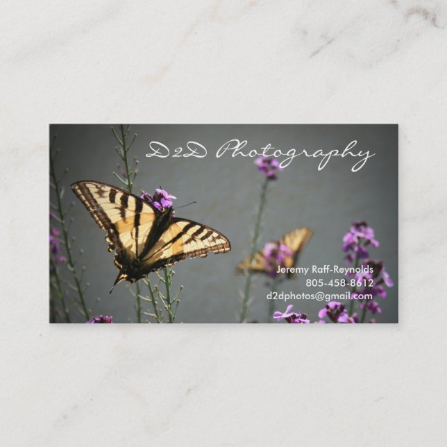 Butterfly Photo Design Business Card (Front)