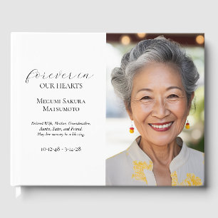 Butterfly Photo Funeral Guest Book - Minimalist