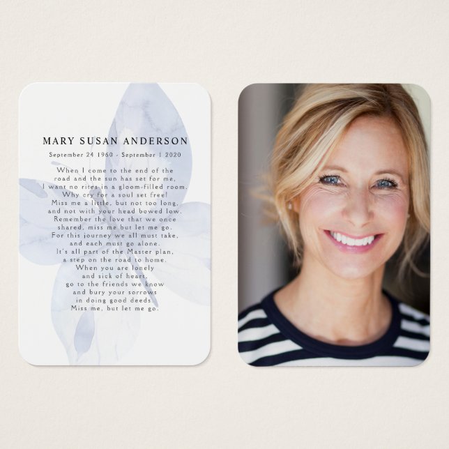 Butterfly Photo Memorial Card (Front & Back)