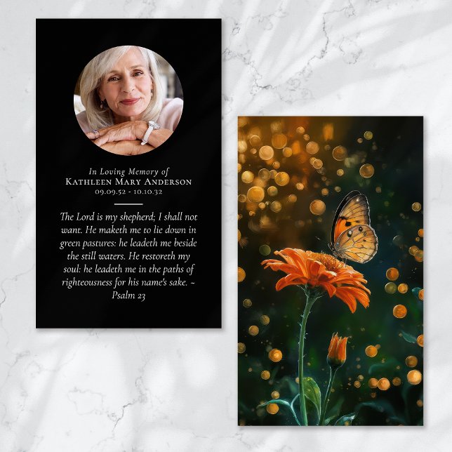 Butterfly Photo Memorial Prayer Card (Creator Uploaded)