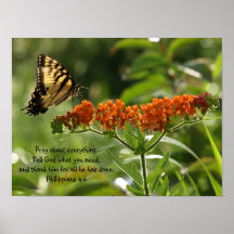Butterfly Photo Philippians Bible Verse poster