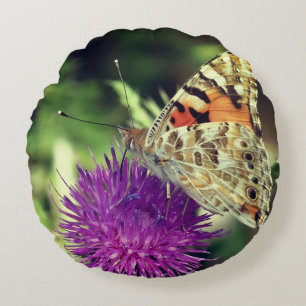 Butterfly Photo Round throw cushion