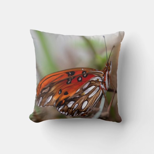 Butterfly Pillow - California Gulf Fritillary (Front)