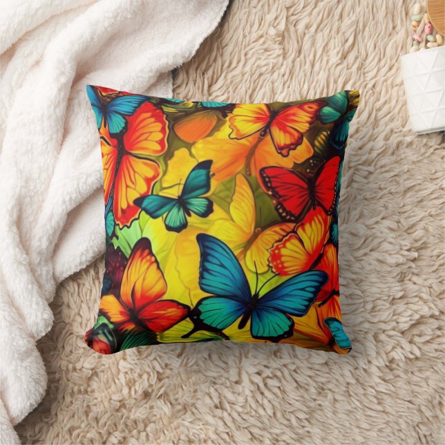Butterfly Pillow – Cute Decorative Throw Cushion (Blanket)