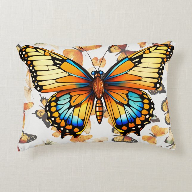 Butterfly Pillow – Elegant Nature Inspired H (Front)