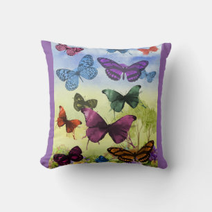 Butterfly Pillow with Purple Back