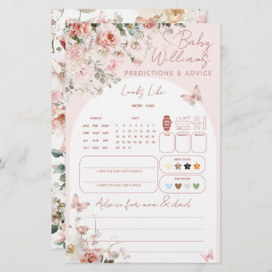 Butterfly Pink Floral Baby Prediction Game
