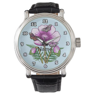 Butterfly Pink Poppy  Watch