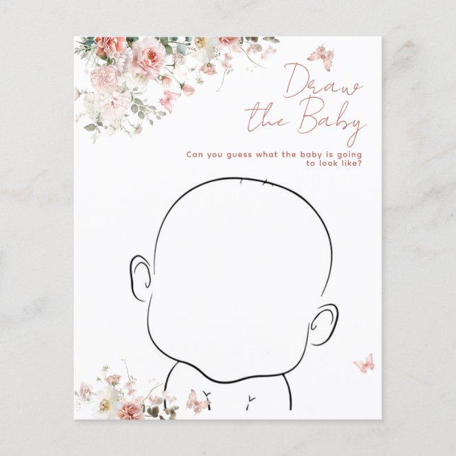 Butterfly Pink What's on Your Phone Baby Shower (Front)