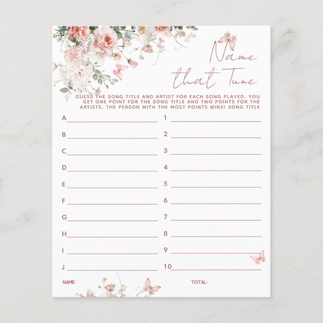 Butterfly Pink What's on Your Phone Baby Shower (Front)