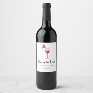 Butterfly Pink Wine Tasting Bridal Shower Label