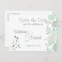 Butterfly Pistachio Chrysanthemum Save the Date