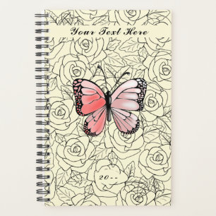 Butterfly Planner with Custom Text Name Year