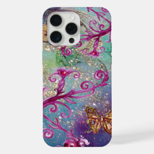 BUTTERFLY PLANT / MAGIC SWIRLS IN SPARKLE blue iPhone 15 Pro Max Case