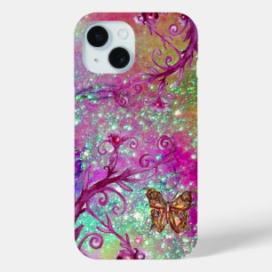 BUTTERFLY PLANT / MAGIC SWIRLS IN SPARKLE Violet iPhone 15 Case