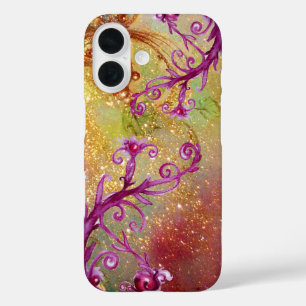 BUTTERFLY PLANT / MAGIC SWIRLS IN SPARKLE Yellow iPhone 16 Case