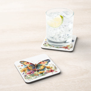 Butterfly Plastic Coaster Set