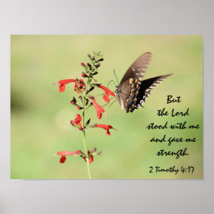 Butterfly Poster w/ Verse about God's Strength