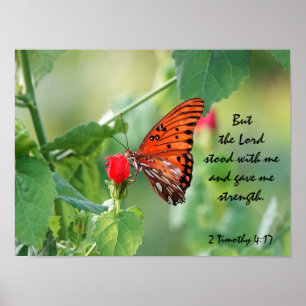 Butterfly Poster w/ Verse about God's Strength