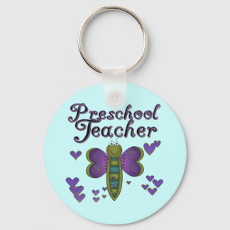 Butterfly Preschool Teacher Tshirts and Gifts Key Ring