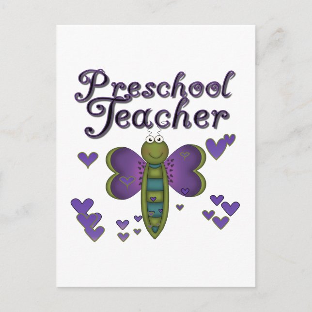Butterfly Preschool Teacher Tshirts and Gifts Postcard (Front)