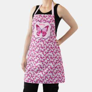 Butterfly Pretty Pink and Purple with Pattern Apron