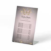 butterfly price list pedestal sign