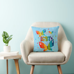 Butterfly Pride Love is Love LGBT Awareness Cushion