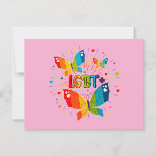 Butterfly Pride Love is Love LGBT Awareness Postcard