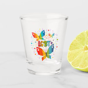 Butterfly Pride Love is Love LGBT Awareness Shot Glass