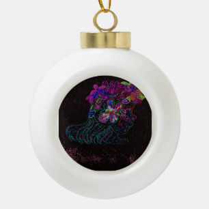 Butterfly Princess  Ceramic Ball Christmas Ornament