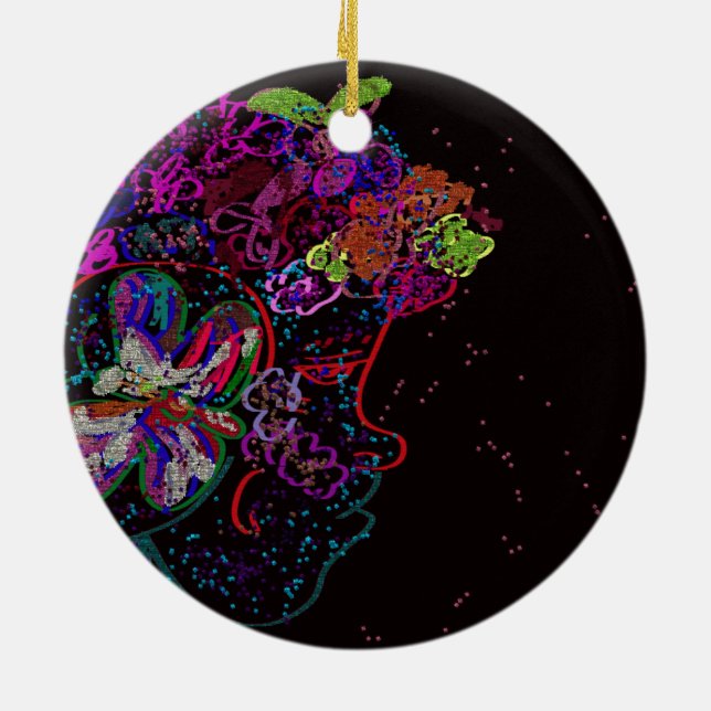 Butterfly Princess  Ceramic Tree Decoration (Back)