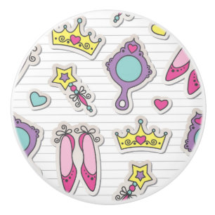 butterfly princess pattern ceramic knob