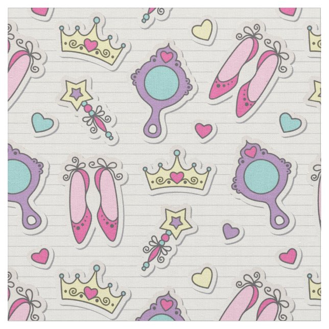 butterfly princess pattern fabric (Close Up)