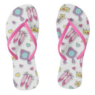 butterfly princess pattern flip flops