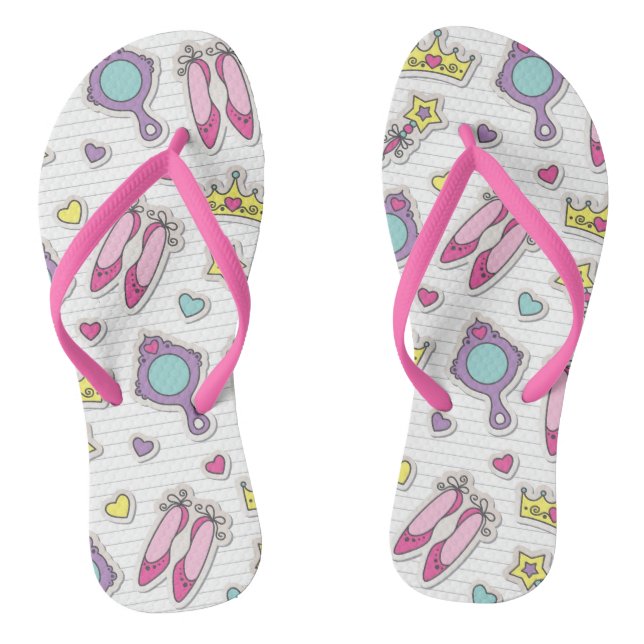 butterfly princess pattern flip flops (Footbed)