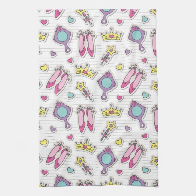 butterfly princess pattern tea towel (Vertical)