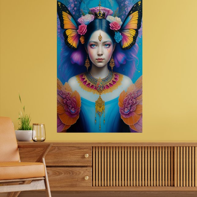 Butterfly princess with tiny crown poster (Living Room 2)