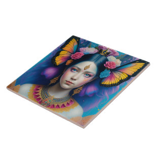 Butterfly princess with tiny crown tile