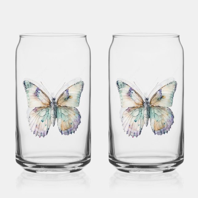 Butterfly Print Set Can Glass (Front)