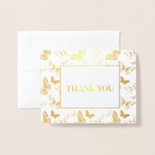 Butterfly Print Thank You Foil Card