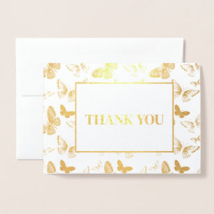 Butterfly Print Thank You Foil Card