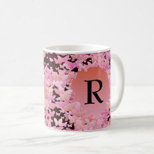 Butterfly Print with Monogram  Coffee Mug