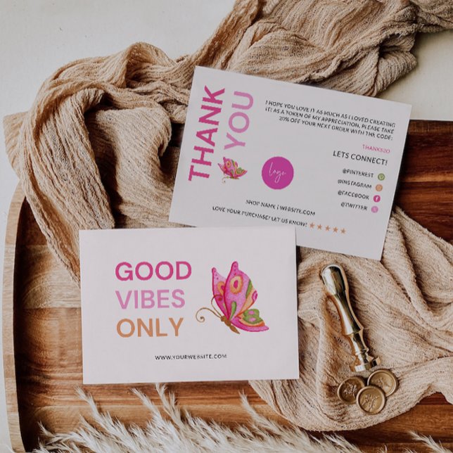 Butterfly Printable Thank You Card, Business Card (Butterfly Printable Thank You Card, Business)