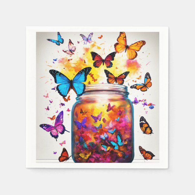 "Butterfly Printed Paper Napkin Set" (Front)