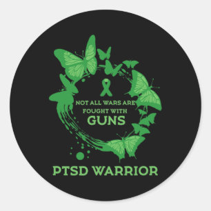 Butterfly Ptsd Quote Depression Prevention Us Army Classic Round Sticker