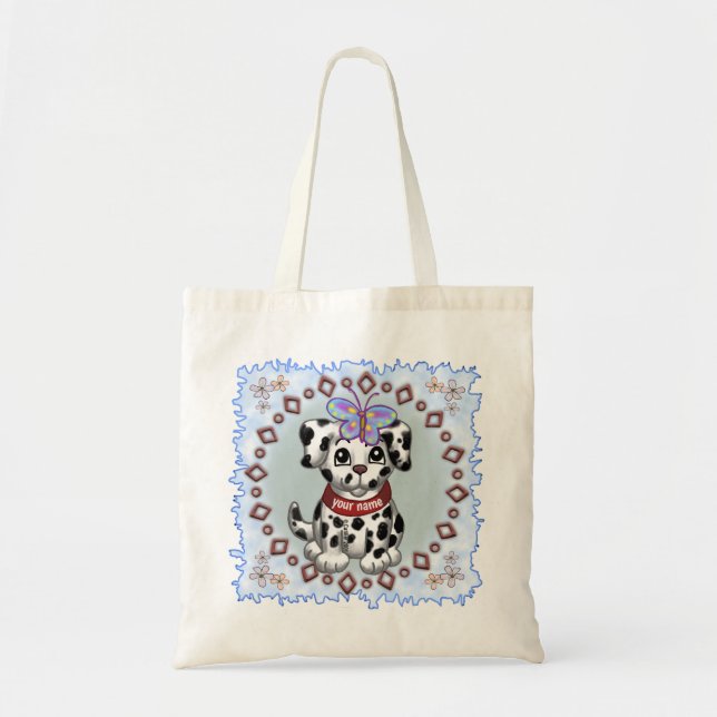 Butterfly Puppy dog Tote Bag (Front)