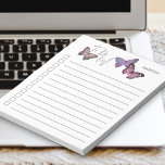 Butterfly Purple and Grey Personalised Checklist Notepad<br><div class="desc">Chic and feminine to-do-list pads, which you can personalise with your name. The design features pretty butterflies at the top with "to do list" lettered in script typography. It has a pink purple and grey colour palette and the check boxes and lines help keep your notes in order. Please browse...</div>