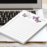 Butterfly Purple and Grey Personalised Checklist Notepad<br><div class="desc">Chic and feminine to-do-list pads, which you can personalise with your name. The design features pretty butterflies at the top with "to do list" lettered in script typography. It has a pink purple and grey colour palette and the check boxes and lines help keep your notes in order. Please browse...</div>