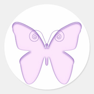 butterfly purple classic round sticker